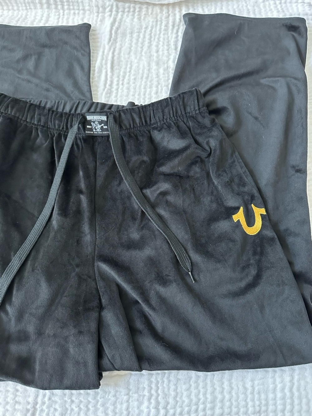 True Religion Black Velour straight-Leg Sweatpants - Picture 7 of 13